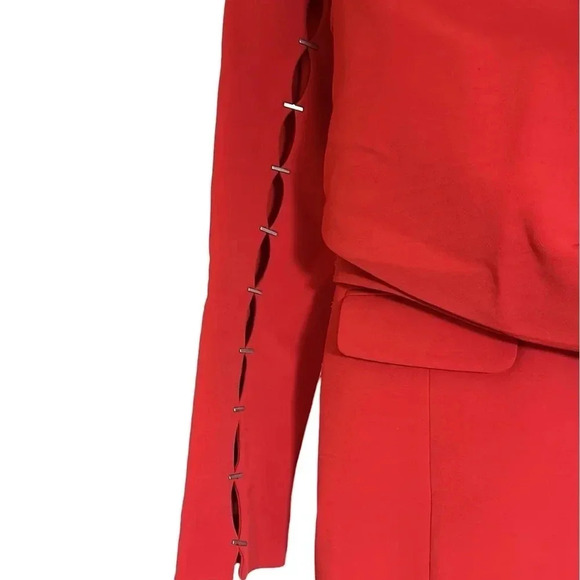 Jonathan Simkhai Red Staple Sleeve Compact Mini Sheath Dress Size Medium - Picture 10 of 16